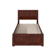 Canyon Twin Storage Wood Platform Bed with Matching Footboard in Walnut