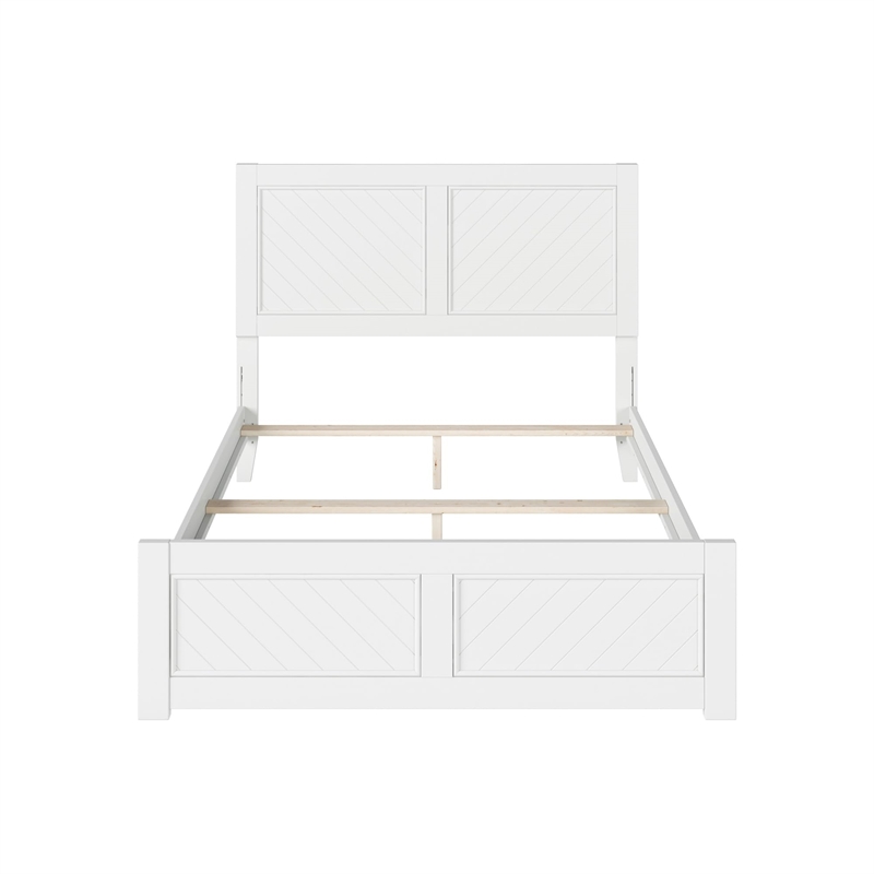 Canyon Full Foundation Bed Frame with Matching Footboard in White