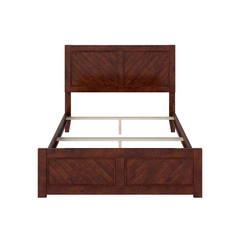 Canyon Full Foundation Bed Frame with Matching Footboard in Walnut
