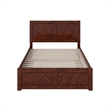 Canyon Full Wood Platform Bed with Matching Footboard & Full Trundle in Walnut