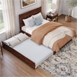 Canyon Full Wood Platform Bed with Matching Footboard & Full Trundle in Walnut