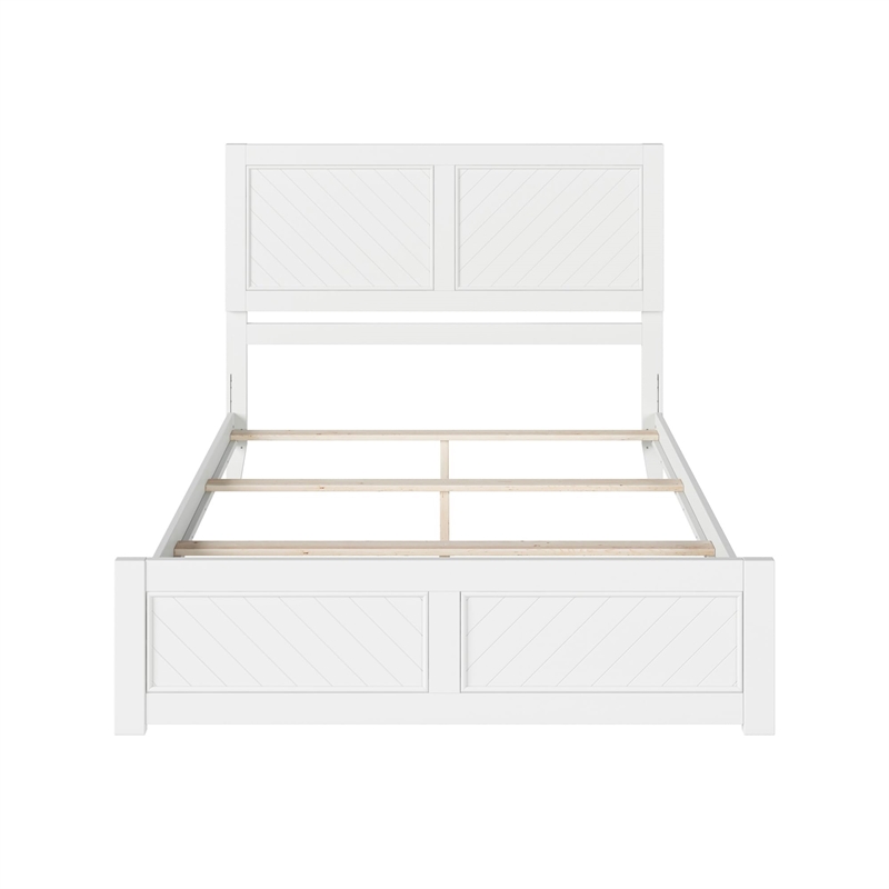 Canyon Queen Foundation Bed Frame with Matching Footboard in White