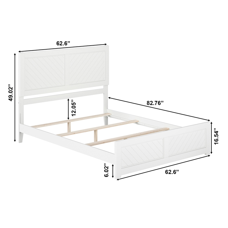 Canyon Queen Foundation Bed Frame with Matching Footboard in White