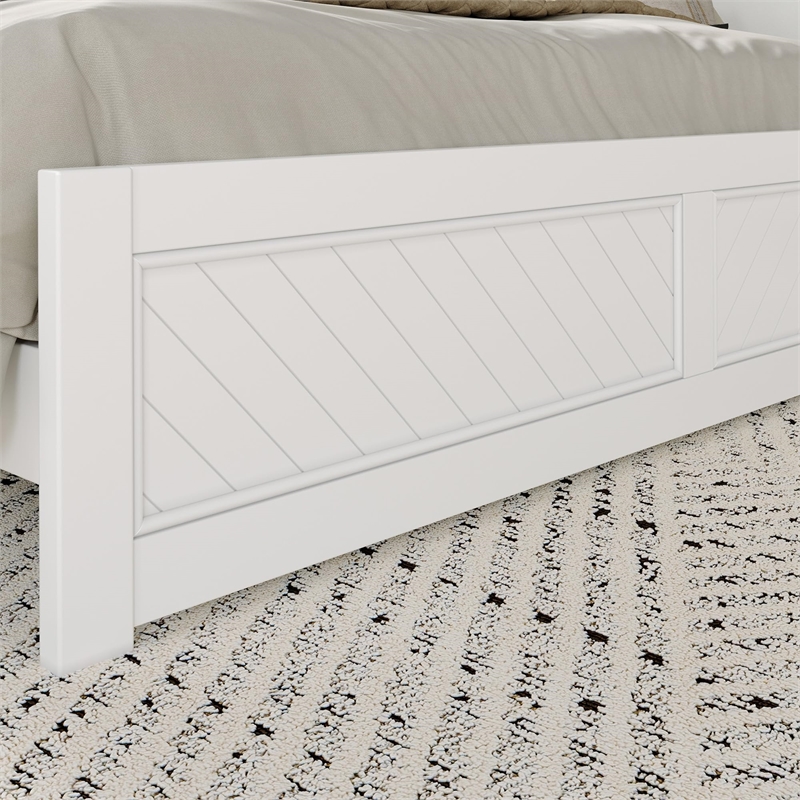 Canyon King Foundation Bed Frame with Matching Footboard in White