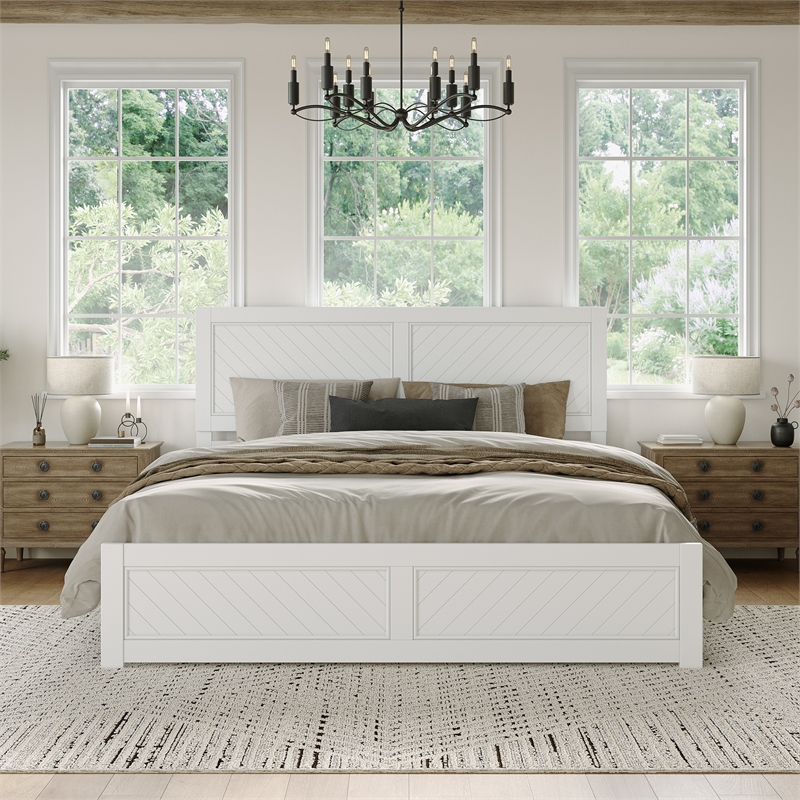 Canyon King Foundation Bed Frame with Matching Footboard in White