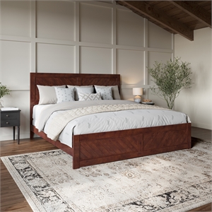 Canyon King Foundation Bed Frame with Matching Footboard in Walnut