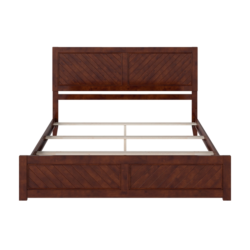 Canyon King Foundation Bed Frame with Matching Footboard in Walnut
