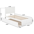 Canyon Twin XL Wood Platform Bed with Matching Footboard & Trundle in White