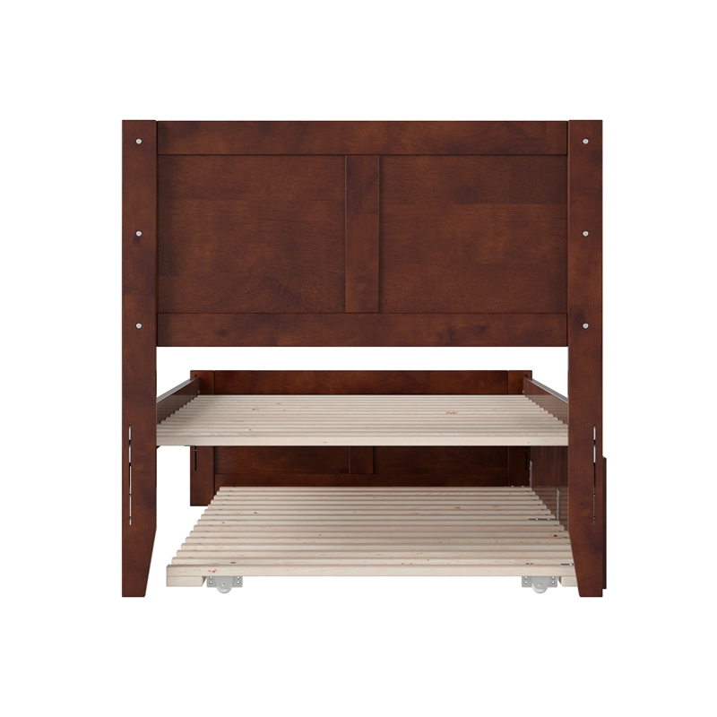 Canyon Twin XL Wood Platform Bed with Matching Footboard & Trundle in Walnut