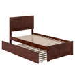 Canyon Twin Wood Platform Bed with Matching Footboard & Twin Trundle in Walnut