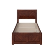 Canyon Twin Wood Platform Bed with Matching Footboard & Twin Trundle in Walnut