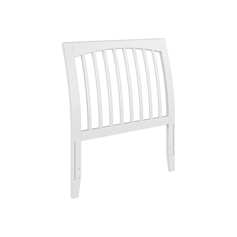 AFI Orleans Twin Sleigh Contemporary Solid Wood Slat Headboard in White