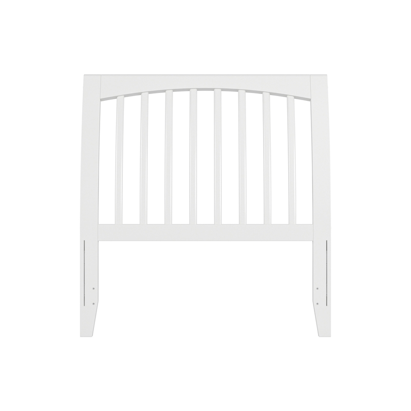 AFI Orleans Twin Sleigh Contemporary Solid Wood Slat Headboard in White