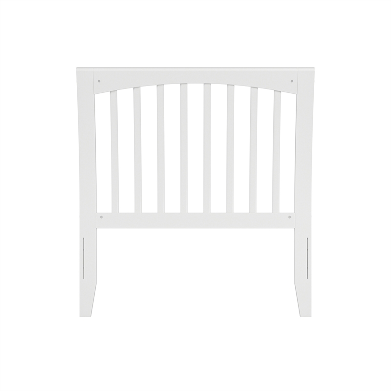 AFI Orleans Twin Sleigh Contemporary Solid Wood Slat Headboard in White