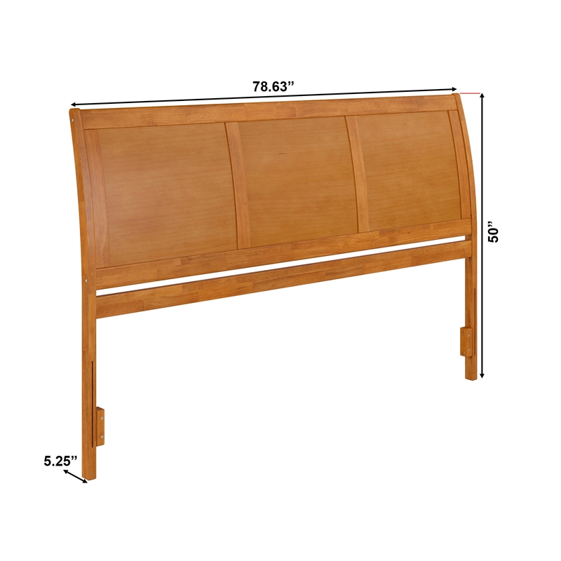 Portland King Sleigh Wood Headboard in Light Toffee