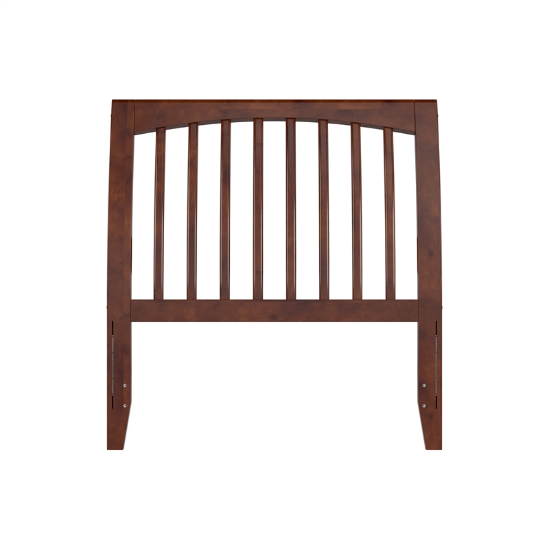 AFI Orleans Twin Sleigh Contemporary Solid Wood Slat Headboard in Walnut