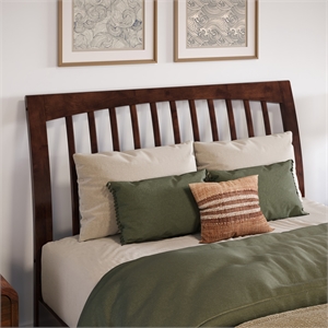 AFI Orleans Full Sleigh Contemporary Solid Wood Slat Headboard in Walnut