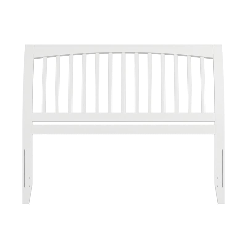 AFI Orleans Queen Sleigh Contemporary Solid Wood Slat Headboard in White
