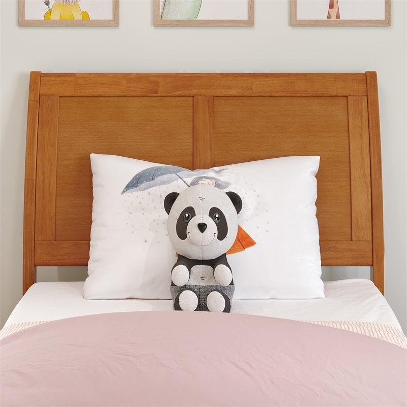 Portland Twin Sleigh Wood Headboard in Light Toffee