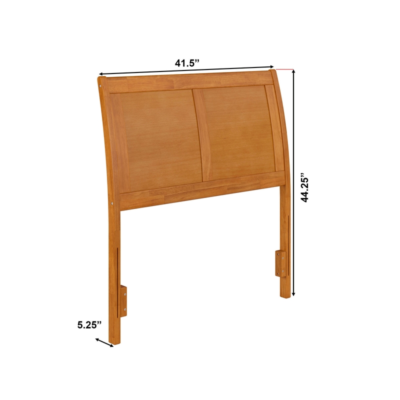 Portland Twin Sleigh Wood Headboard in Light Toffee