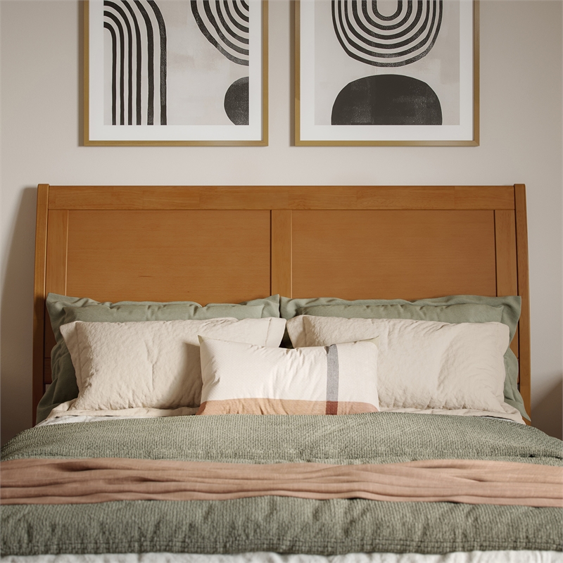 Portland Full Sleigh Wood Headboard in Light Toffee