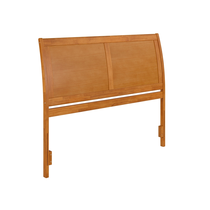 Portland Queen Sleigh Wood Headboard in Light Toffee