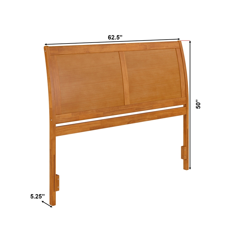 Portland Queen Sleigh Wood Headboard in Light Toffee