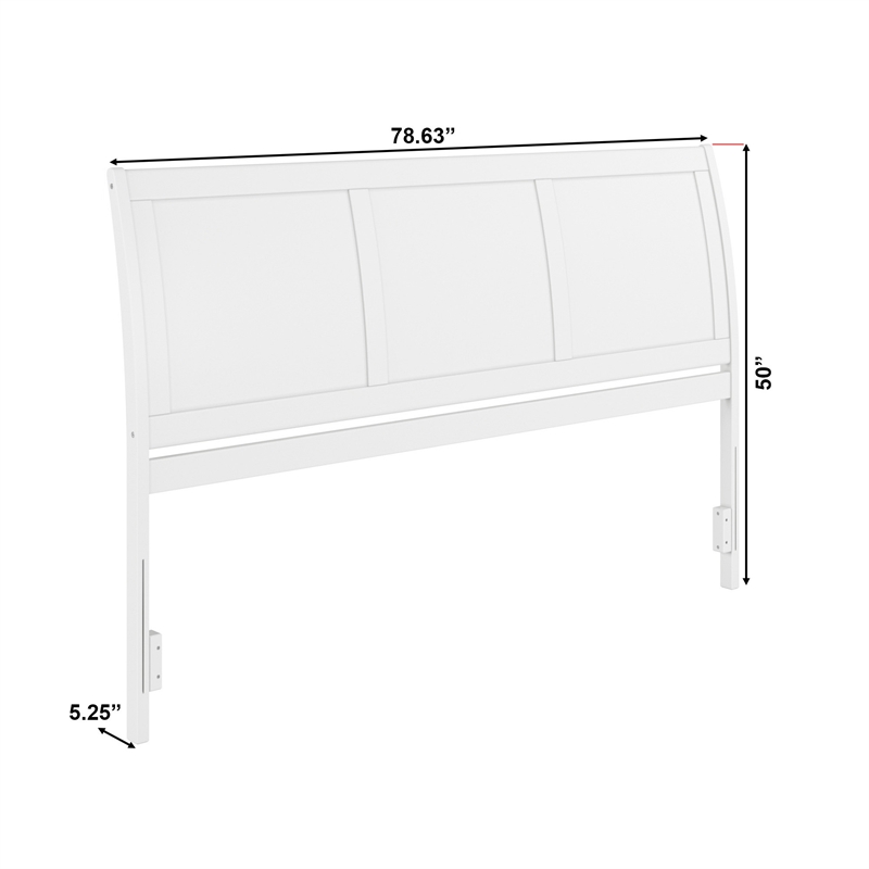 Portland King Sleigh Wood Headboard in White