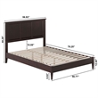 Charlotte Full Solid Wood Low Profile Platform Bed in Espresso