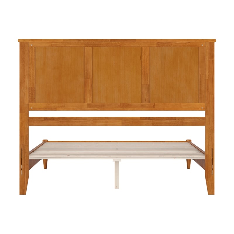 Charlotte Queen Solid Wood Low Profile Platform Bed in Light Toffee