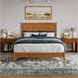 Charlotte Queen Solid Wood Low Profile Platform Bed in Light Toffee