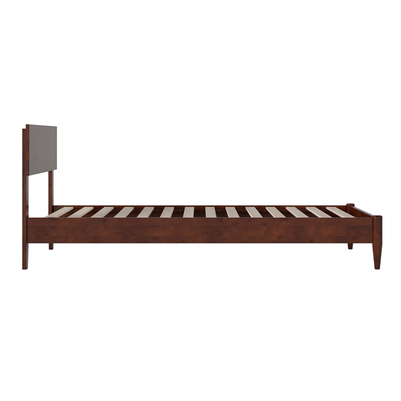 Aria Twin XL Solid Wood Modern Low Profile Platform Bed in Walnut