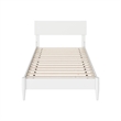 Aria Twin Solid Wood Modern Low Profile Platform Bed in White