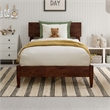 Aria Twin Solid Wood Modern Low Profile Platform Bed in Walnut