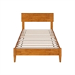 Aria Twin Solid Wood Modern Low Profile Platform Bed in Light Toffee