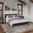 Aria Full Solid Wood Modern Low Profile Platform Bed in Espresso