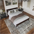 Aria Full Solid Wood Modern Low Profile Platform Bed in Espresso