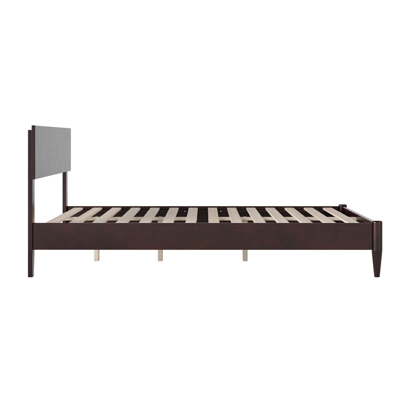 Aria Full Solid Wood Modern Low Profile Platform Bed in Espresso