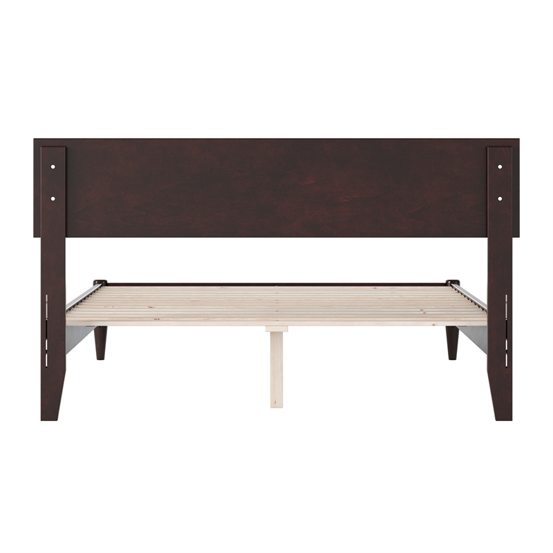Aria Full Solid Wood Modern Low Profile Platform Bed in Espresso