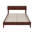 Aria Full Solid Wood Modern Low Profile Platform Bed in Walnut