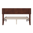 Aria Full Solid Wood Modern Low Profile Platform Bed in Walnut