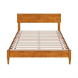 Aria Full Solid Wood Modern Low Profile Platform Bed in Light Toffee