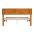 Aria Full Solid Wood Modern Low Profile Platform Bed in Light Toffee