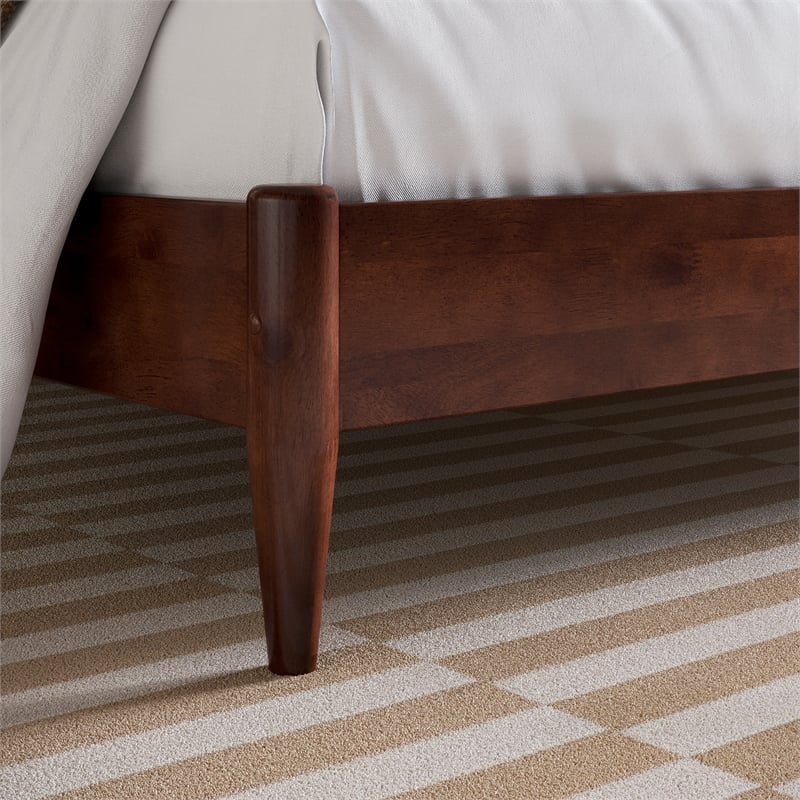 Aria Queen Solid Wood Modern Low Profile Platform Bed in Walnut