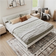 Aria King Solid Wood Modern Low Profile Platform Bed in White