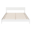 Aria King Solid Wood Modern Low Profile Platform Bed in White