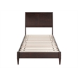 Valencia Twin Solid Wood Low Profile Sleigh Platform Bed in Espresso