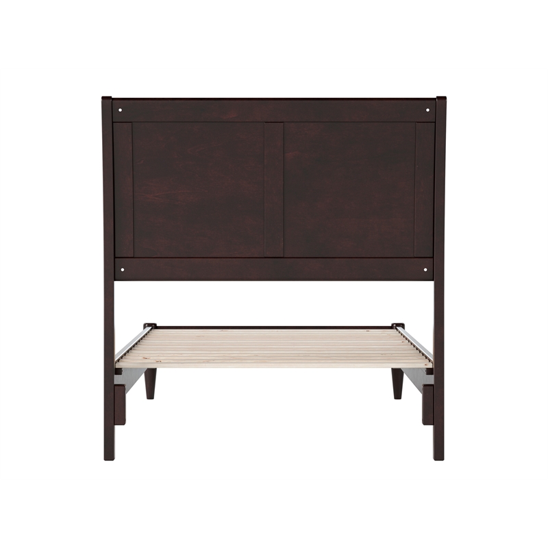 Valencia Twin Solid Wood Low Profile Sleigh Platform Bed in Espresso