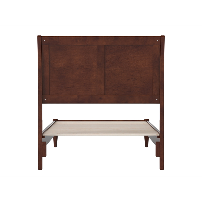 Valencia Twin Solid Wood Low Profile Sleigh Platform Bed in Walnut