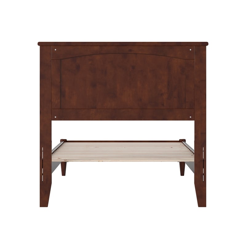 Naples Twin XL Wood Low Profile Platform Bed in Walnut